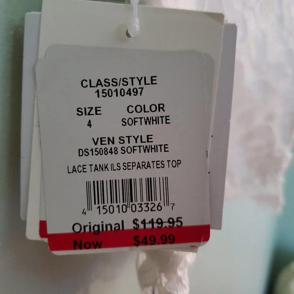 David's Bridal White Lace Top - Picture 6 of 7